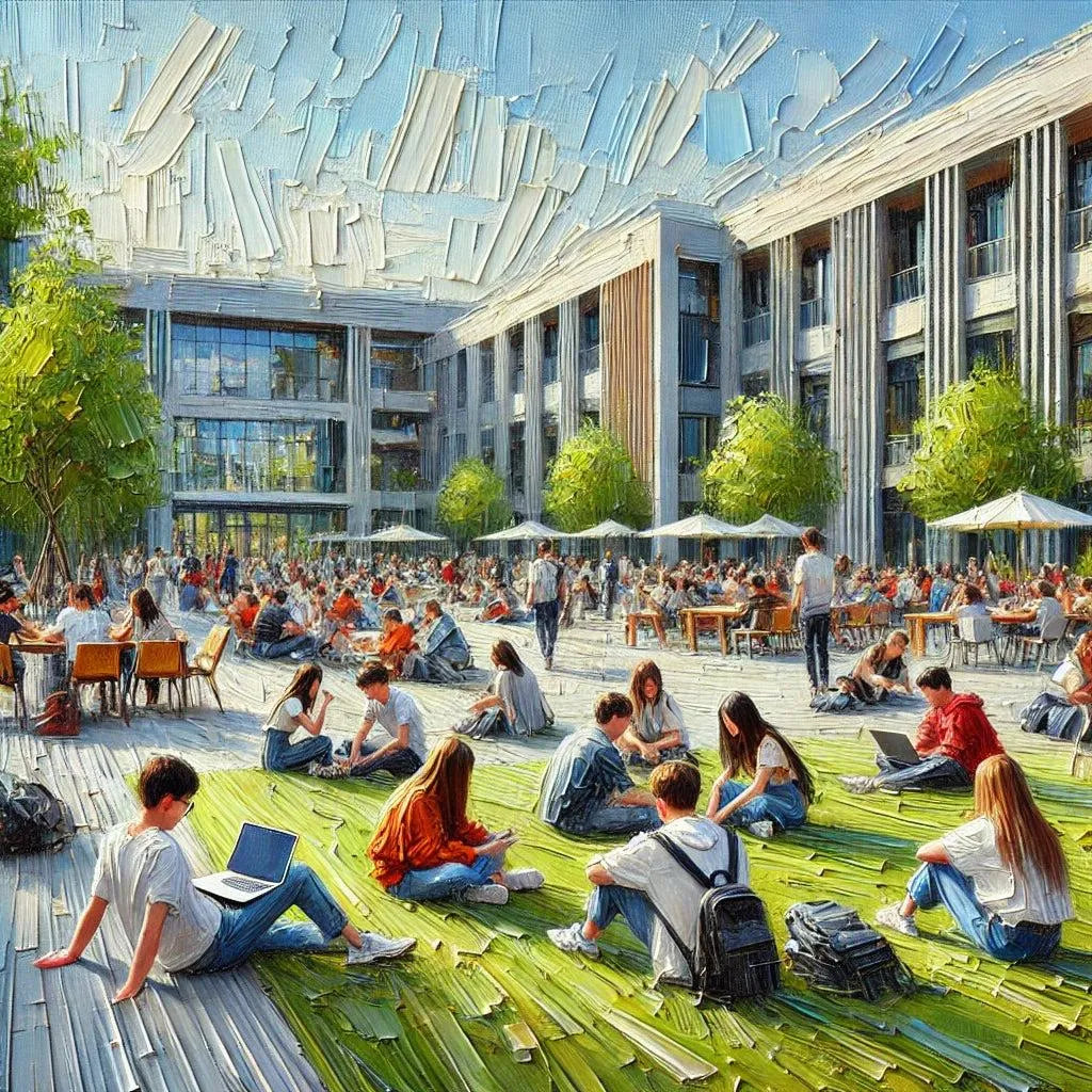 Día de estudio en el campus
