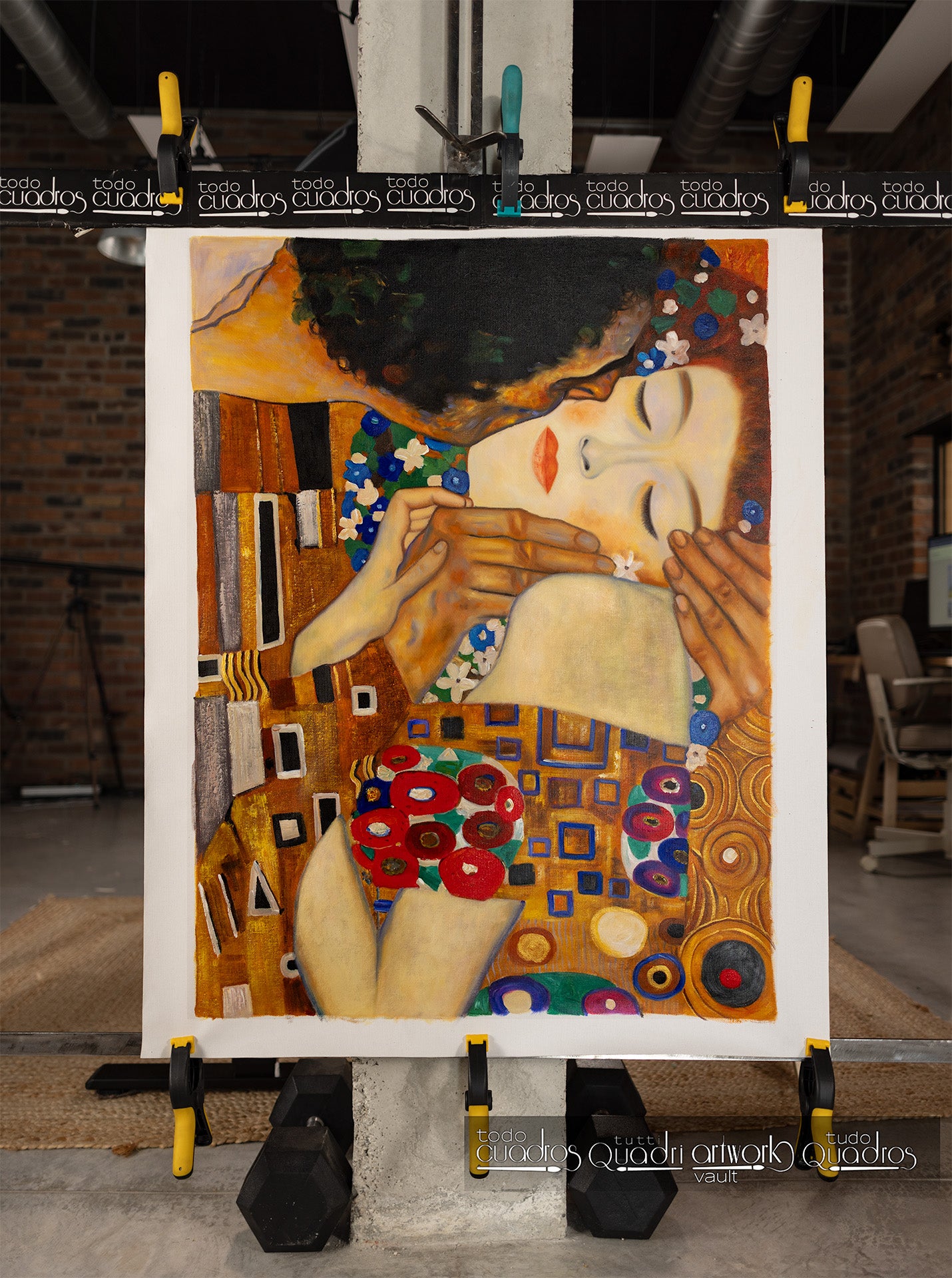 El beso (caras), Klimt