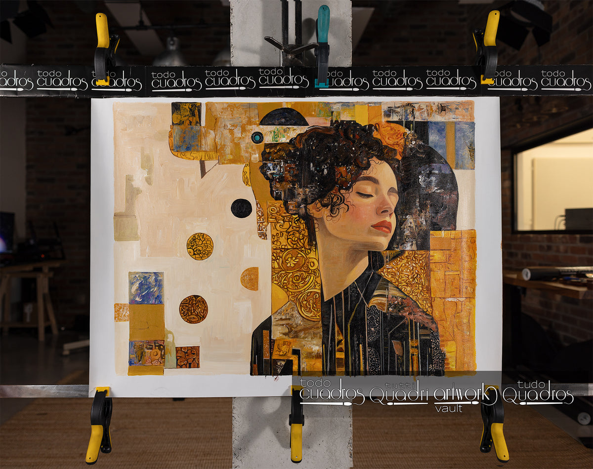 Retrato en oro, estilo Klimt