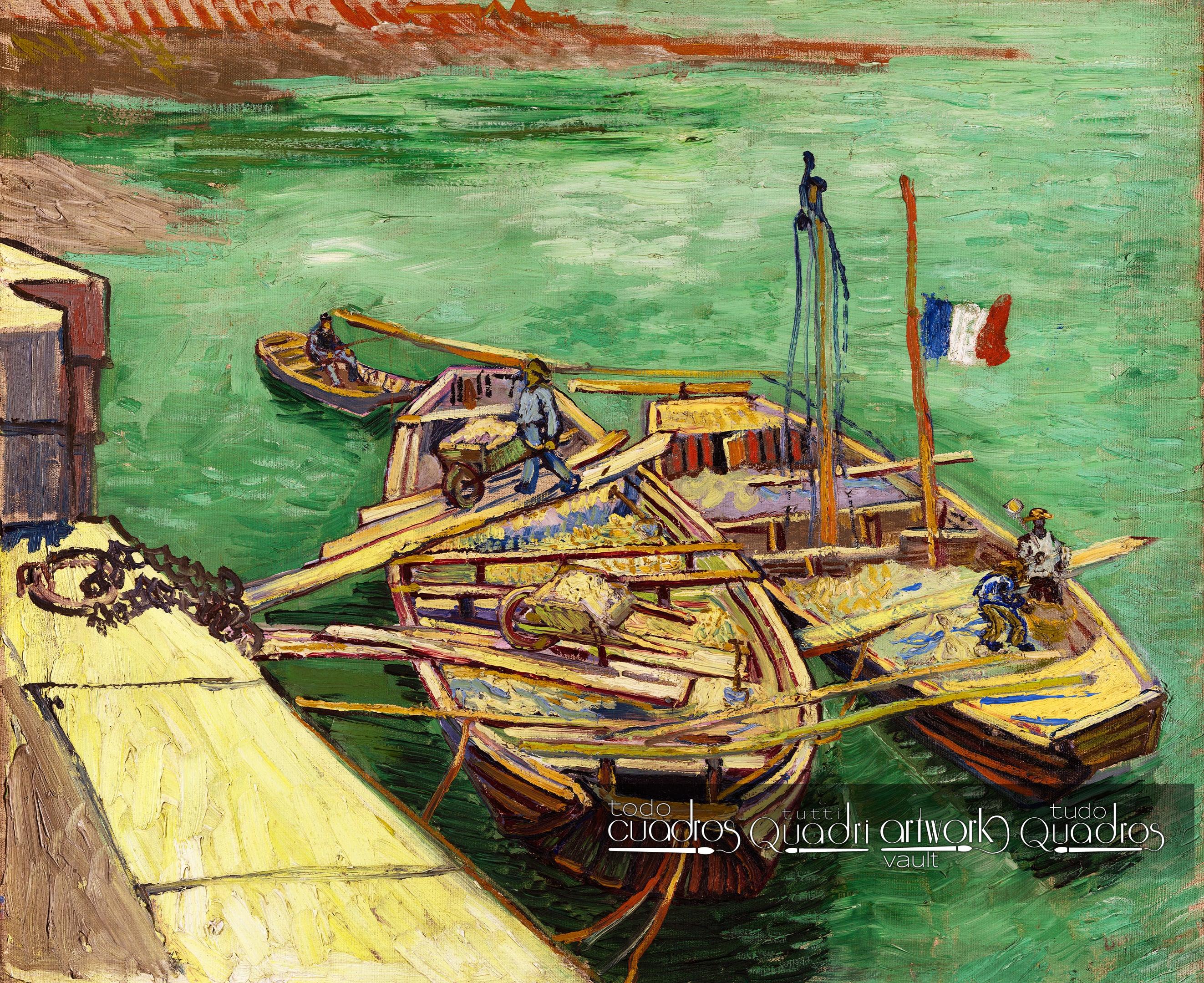 Muelle con hombres descargando, Van Gogh