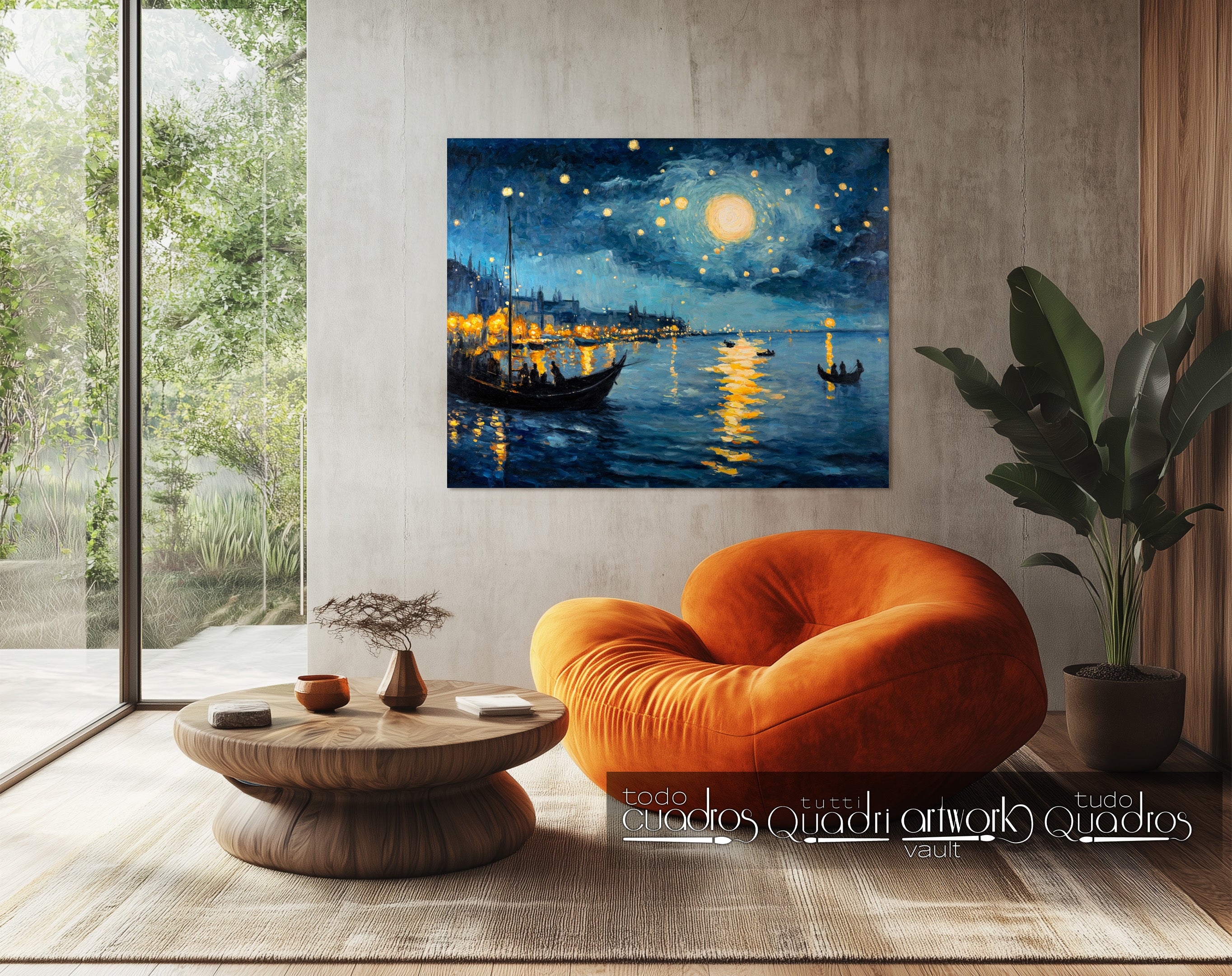 Impresiones de una noche brillante, estilo Monet