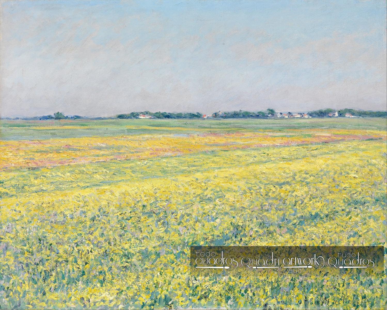 La llanura de Gennevilliers, campos amarillos. Caillebotte