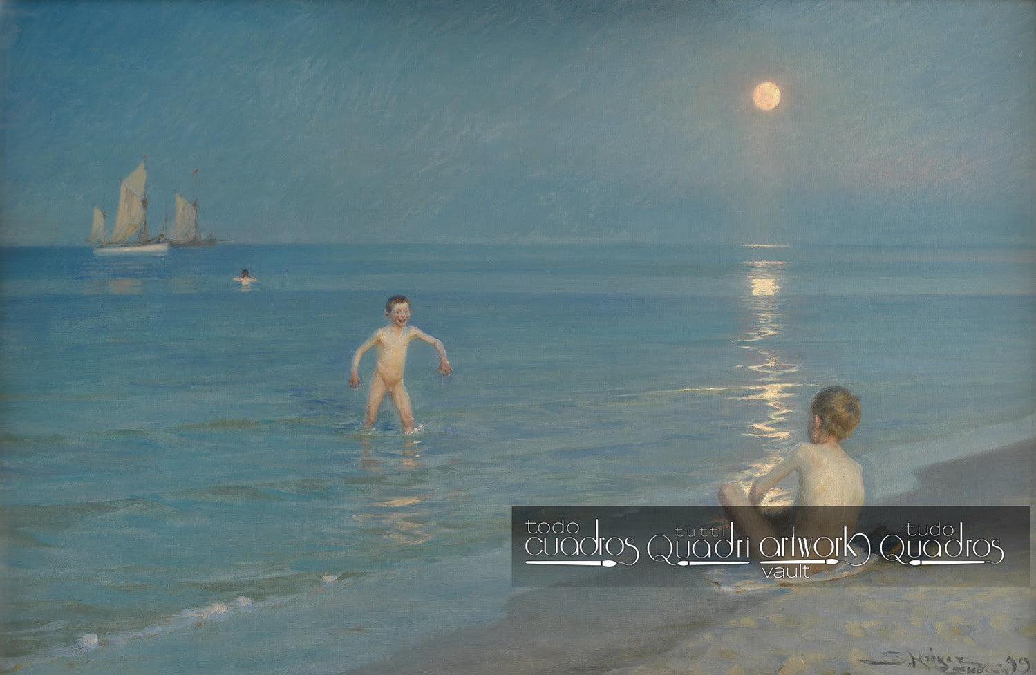 Niños bañándose en Skagen, Krøyer