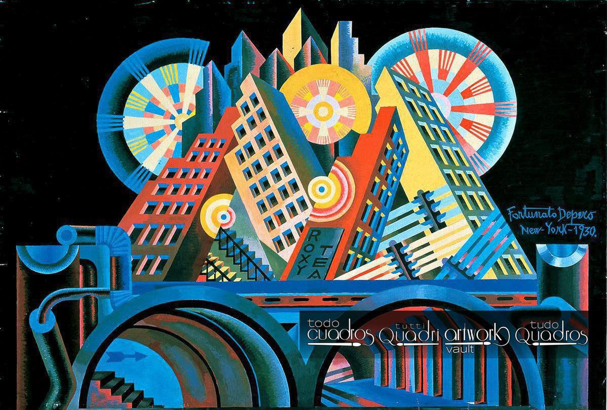 Rascacielos y túnel, Depero