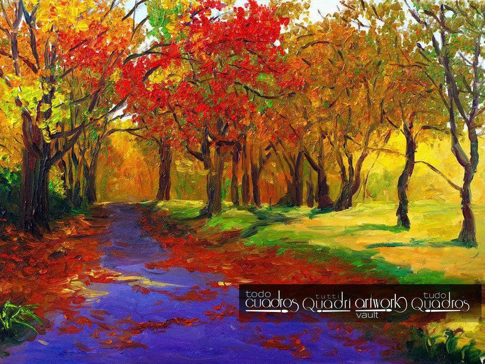 Atardecer de otoño, Óleo de Paisaje
