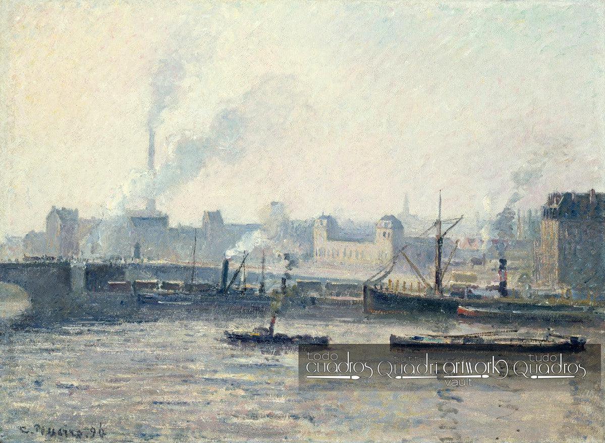 El puente Saint-Sever, Ruan, Niebla. Pissarro