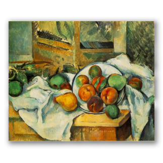 Mesa, mantel y fruta